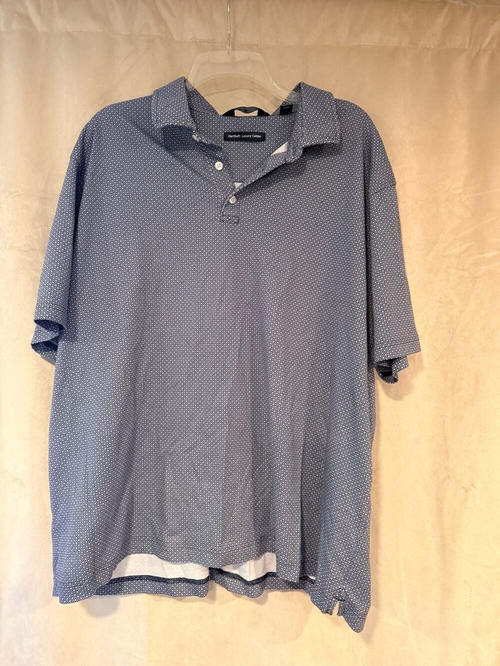 Hart Schaffner Marx HartSoft Luxury Cotton Geometric Print Polo Shirt XXL